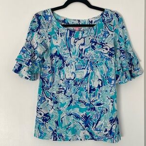 Lilly Pulitzer Lula Top elephant print